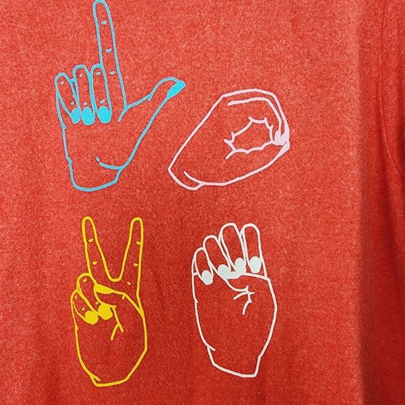 Wildfox Love Signs Graphic Oversized Sweatshirt Crimson Red S NWT Sample - Picture 9 of 9